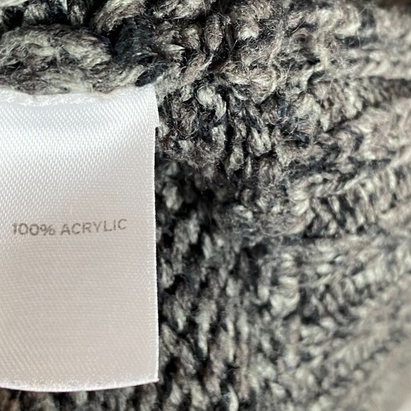 HINGE Knit Shawl Collar Oversized Cardigan Gray Marled Single Button Small - Picture 8 of 10